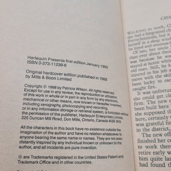 Temporary Bride by Patricia Wilson – Vintage Harlequin Romance Paperback 1989 - Picture 5 of 14